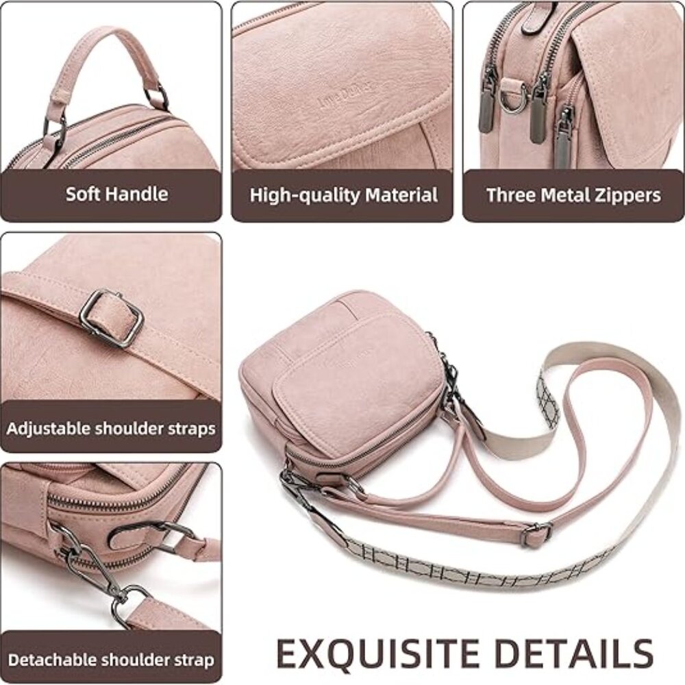 Love Deliver Small Crossbody Bags for Women Trendy, Soft Leather Crossbody Purse - Picture 3 of 6